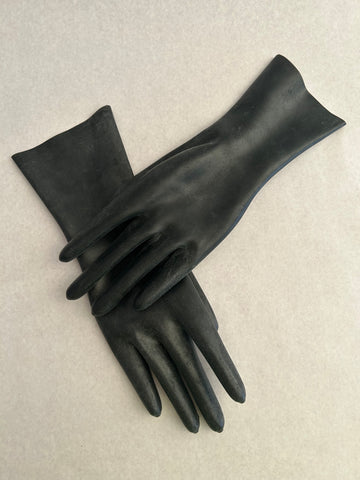 Wrist Length Black Gloves