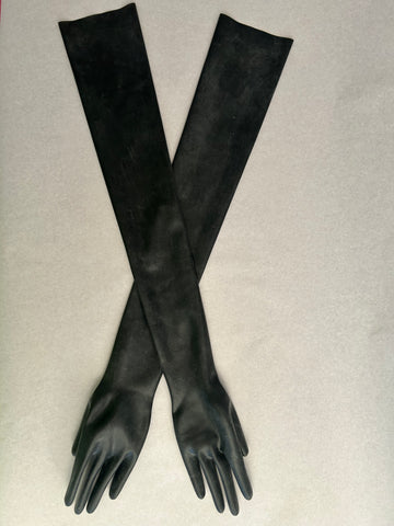 Shoulder Length Black Gloves