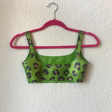 Green Leopard Sports Crop (ONLY 1 SIZE XS)