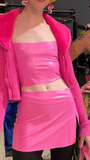 Bubblegum Pink Slit Mini Skirt (sizes S, M)