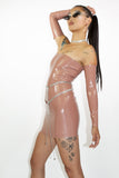 Rose Gold Tube Dress with Sleeves