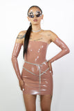Rose Gold Tube Dress with Sleeves