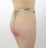 Silver Pouch Thong