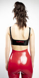 Flame latex crop top, sports bra, berghain, kitkat club, berlin queer techno fashion
