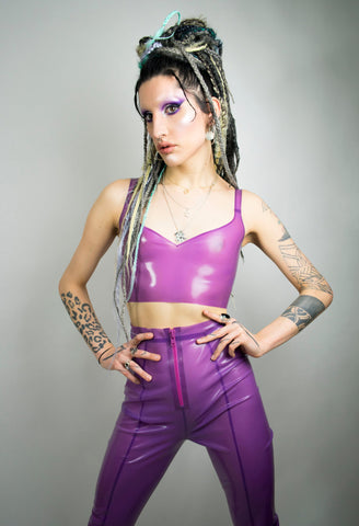 Sheer Lilac Sweetheart Crop Top