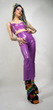 Sheer lilac crop top, queer techno Berlin fashion, berghain, kitkat club  
